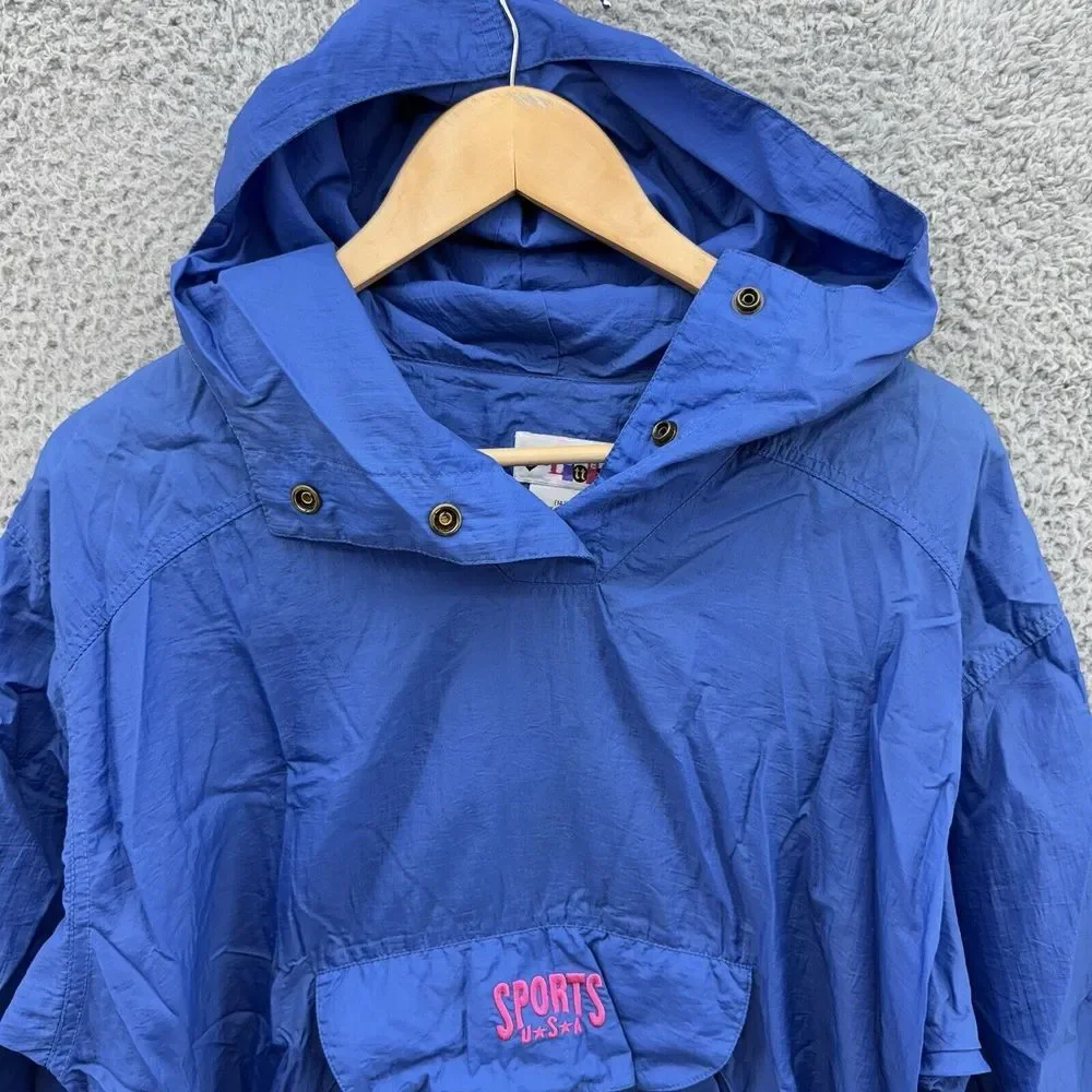 Palettes Sports‎ Youth L (14) Blue Hooded Rain Jacket Wind Breaker Waterproof